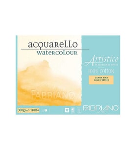 Fabriano Artistico Traditional White Suluboya Blok 300 gr. 26x36 cm. 20 yp. Soğuk Basım 