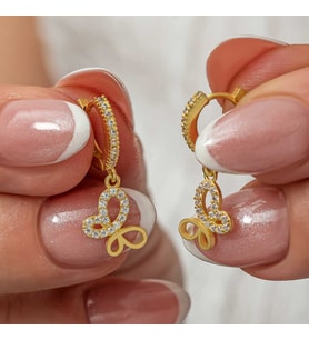 Gümüş Sallantılı Gold Kadın Küpe