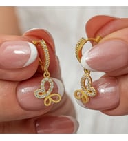 Gümüş Sallantılı Gold Kadın Küpe