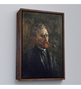 Çerçeveli Vincent van Gogh - Otoportre Tablo (Beyaz)