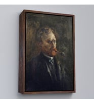 Çerçeveli Vincent van Gogh - Otoportre Tablo (Beyaz)