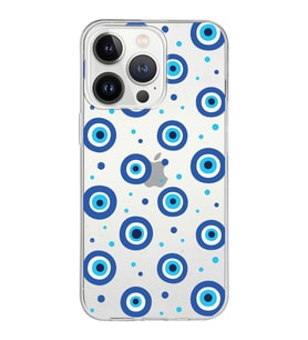 PrintiFy Apple  iPhone 13 Pro ile Uyumlu 1mm Slim Fit Nazar Boncuğu 1 Baskılı Şeffaf  Kılıf