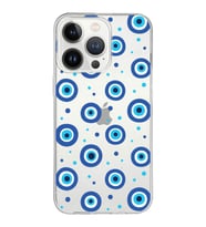 PrintiFy Apple  iPhone 13 Pro ile Uyumlu 1mm Slim Fit Nazar Boncuğu 1 Baskılı Şeffaf  Kılıf