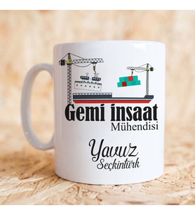 Gemi Mühendisi isme özel Meslek kupa bardak