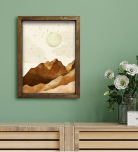 BK Gift Otel Odası Konseptli Doğal Masif Ahşap Çerçeveli Tablo 30x40cm-43