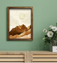 BK Gift Otel Odası Konseptli Doğal Masif Ahşap Çerçeveli Tablo 30x40cm-43