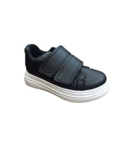 1087 Kız Çocuk Siyah Cırtlı Sneaker Günlük Spor Ayakkabı