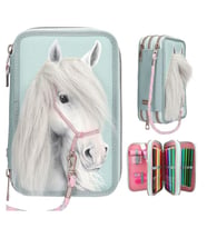 Miss Melody 3 Katlı İçi Dolu Kalem Çantası Horse Head Application 13692