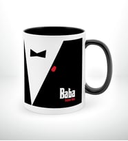BK Gift Kişiye Özel Babalar Günü Hediyesi Baba Godfather Tasarımlı Siyah Beyaz Kupa Bardak-10