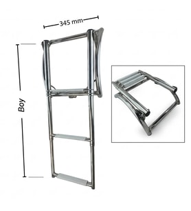 Sealux Teleskopik Paslanmaz Bot Merdiveni (3 Basamaklı) En: 34.5 cm Boy: 88 cm