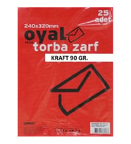 26x35 Cm. Torba Zarf Beyaz 25'li Paket
