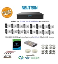 Neutron 2mp 16 kameralı Sesli Dış ortam AHD Full Kamera Seti 1TB Disk XVR301-16G NEU-AB102-28-CA