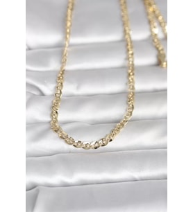 CM 14K Gold Renk Yassı Oval Zincirli Model 60 cm Kadın Kolye - TJ-BKO10989