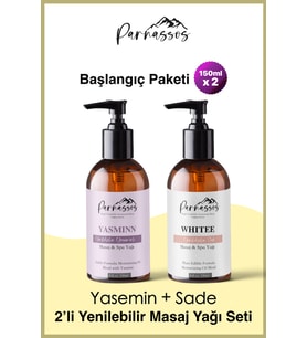 Parnassos Doğal Yasemin Özlü Ve White Arındırıcı Etkili Aromaterapi Masaj Yağı Seti 150 ml