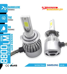 C6 Led Xenon Zenon Far Ampulü Beyaz H4