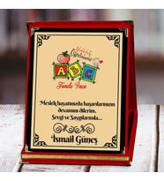 Anasınıfı Öğretmeni Baskılı Plaket (1. Tasarım)  Kişiye Özel (Kırmızı)