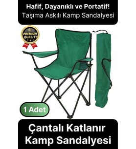 Taşıma Askılı 120 Kg Dayanıklı Konforlu Çantalı Katlanır Su Geçirmez Piknik Plaj Kamp Sandalyesi