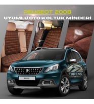 Peugeot 2008 Kahverengi Renk Tay Tüyü Cepli & Terletmez Sırtlı Oto Koltuk Minder Seti - Koltuk Koruma Kılıfı (ÖN & ARKA TAM SET)