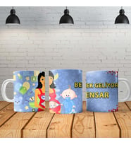 Bebek Geliyor - Erkek Kişiye Özel Baskılı Yeni Tasarım Kupa Bardak Özel Kutusund