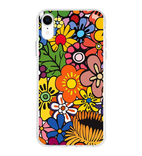 PrintiFy Apple  iPhone XR ile Uyumlu 1mm Slim Fit Retro Renkler 2 Baskılı Şeffaf  Kılıf