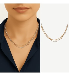 Kadın 3 lü Çelik Kolye - Toplu Snake Zincirli - Çok Renkli