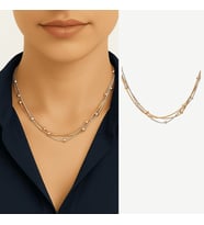 Kadın 3 lü Çelik Kolye - Toplu Snake Zincirli - Çok Renkli