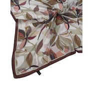 Ebruli Soft Pamuklu Çiçek Desenli Eşarp - 95x95 cm (KAHVE)