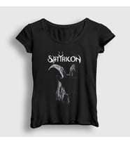 Presmono Kadın Siyah Goat Satyricon T-Shirt 430732tt