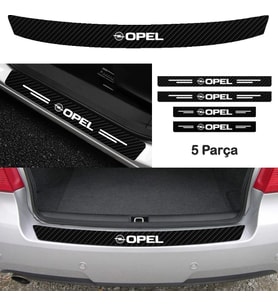 Opel Meriva İçin Uyumlu Aksesuar Oto Bağaj Ve Kapı Eşiği Sticker Set Karbon