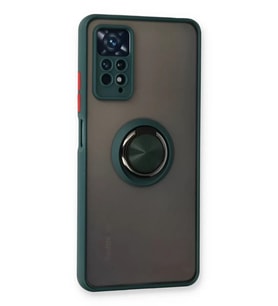 ERTAN Redmi Note 11 Pro Kılıf Montreal Yüzüklü Silikon Kapak - Yeşil
