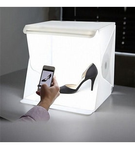 20 x 20 CM Profesyonel Stüdyo Led Işıklı Çift Sıra Ürün Fotoğraf Çekim Çadırı