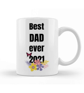 BEST DAD EVER PAPA Fathers Day Kupa Bardak Porselen