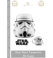 #3DBardak Star Wars Stormtrooper Tasarımlı El Yapımı Seramik Dekoratif Kupa 14 x 15 cm 3D Bardak