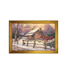 Manzara Temalı Kanvas Tablo 50 x 70 cm Gold Çerçeve