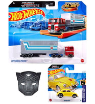 Hot Wheels 2 Araç Transformers Set - Optimus Prime & Bumblebee (1/64)
