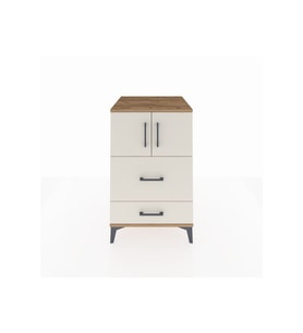 Kronos Komodin Tek Raflı 2 Çekmeceli 2 Kapaklı 60x59x96 Çam-Aytaşı