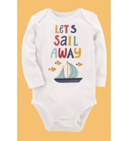 Organik Baskılı Pamuklu Unisex Bebek Body UZUNKOLE114