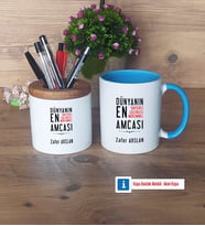 Amcaya Hediye Kalemlik, Kupa Bardak T Kişiye Özel Hediye (Model 7)