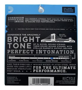 D'Addario EXL110+ XL Nickel Wound Elektro Gitar Tel Seti - 10.5-48 Regular Light Plus (Profesyonel)  Ara Ölçü Esnekliği, Parlak Ton Karakteri ve Mükemmel Manyetik Çıkış