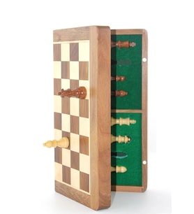 Mıknatıs Taşlı Ahşap Katlanabilir Kutulu Satranç Oyunu 35 Cm G224