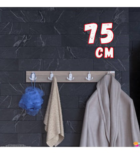 Modilayn ARI Serisi (71,4x9,6 cm) 15 Kancalı - 5'li Set Banyo Askısı Düzen ve Yer Tasarrufu