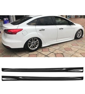 Ford Focus 3 Sedan Yan Marşpiyel Seti Mat Siyah Plastik 2 Adet 2012-2018