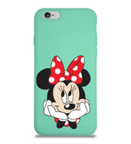 Apple iPhone 6S Plus  Lansman Kılıf Minnie Mouse Tasarımlı Altı Kapalı İçi Kadife Kaplı  Kapak (Şeffaf)
