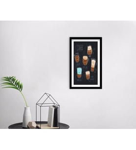 BK Home Coffee Tasarımlı Dekoratif Ahşap Siyah Çerçeveli Tablo-20