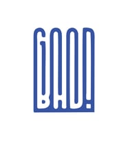 Good Bad Sticker17x17 Cm Mavi