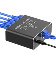Gigabit Ethernet Splitter LAN Switch 4 Port, Tip C Güç Kablosu, 1000Mbps RJ45 Ağ Dağıtıcı, Bilgisayar, Laptop, Router, TV Kutusu İçin