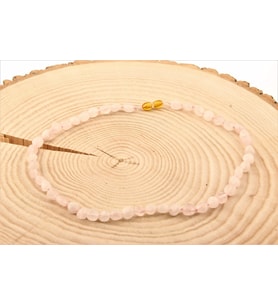 Pembe Kuvars Natural Kesim Doğal Kolye M269