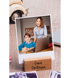 Öğretmenler Günü Hediyesi Ahşap Standlı Polaroid Fotoğraf Seti