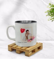 BK Gift Kişiye Özel İsimli Fotoğraflı İçi Siyah Renkli Kupa Bardak Model 29
