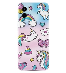 Vivo Y15S Y32 Y33S Y51 Y53S Kılıf Desemli Silikon Unicorn Mektup 1800